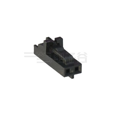 Pitch 2.54mm 单排带扣公胶壳 PA66无卤 2Pin 黑色
