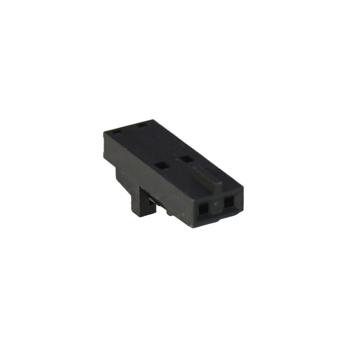 Pitch 2.54mm 单排带扣公胶壳 PA66无卤 2Pin 黑色
