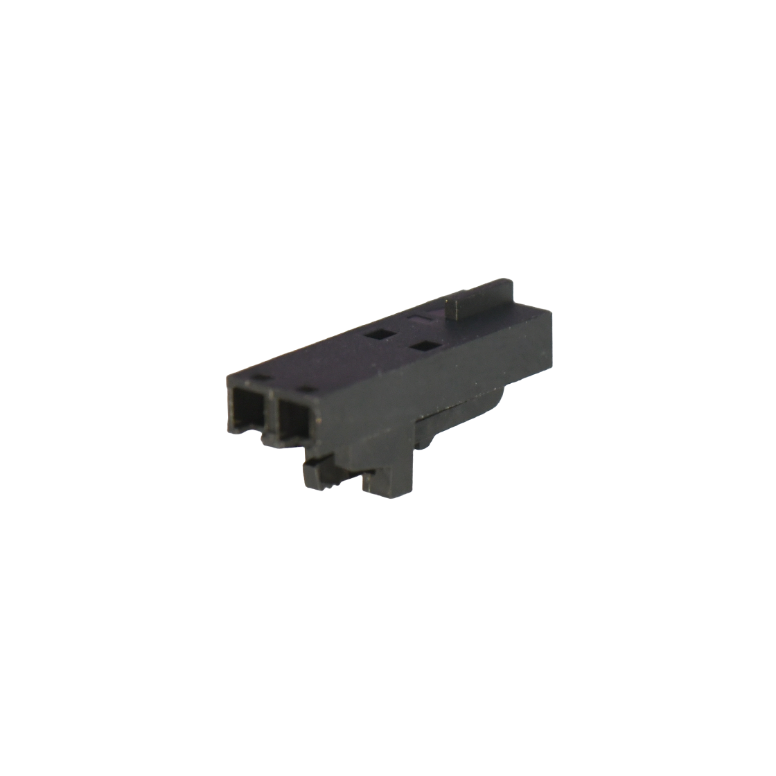 Pitch 2.54mm 单排带扣公胶壳 PA66无卤 2Pin 黑色
