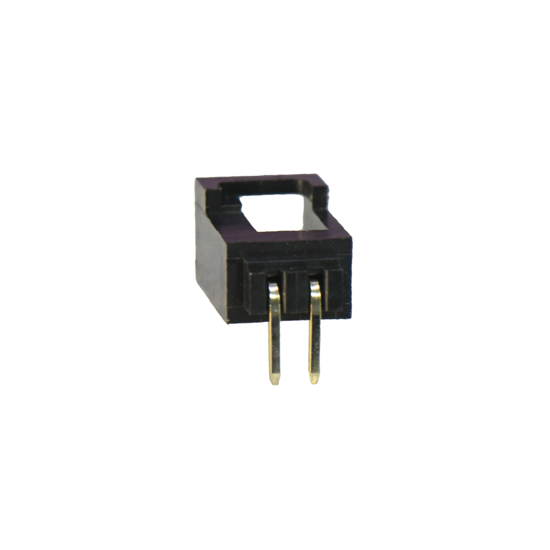 Pitch 2.54mm 90°DIP 卧插带扣 Wafer PA66 2Pin 黑色 镀全金Gold Flash