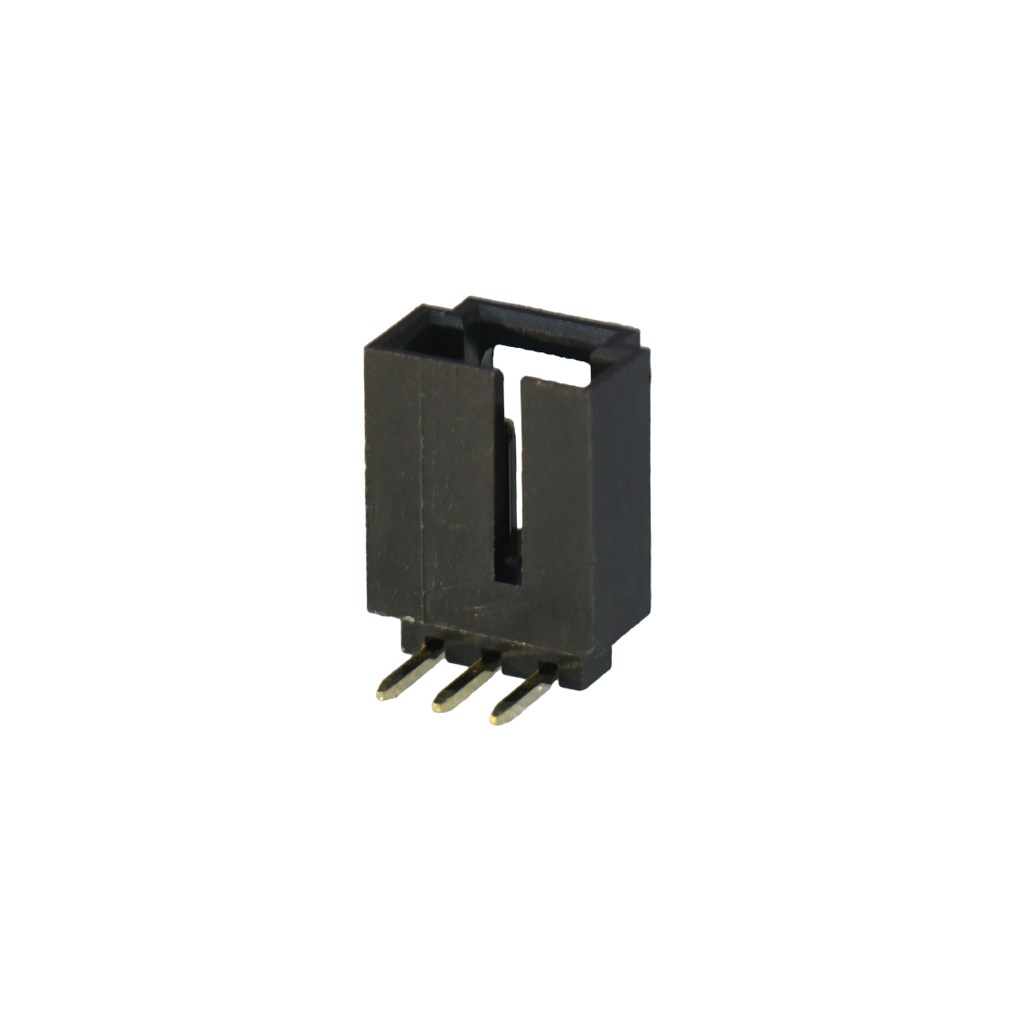 Pitch 2.54mm 90°DIP 卧插带扣 Wafer PA66 3Pin 黑色 镀全金Gold Flash