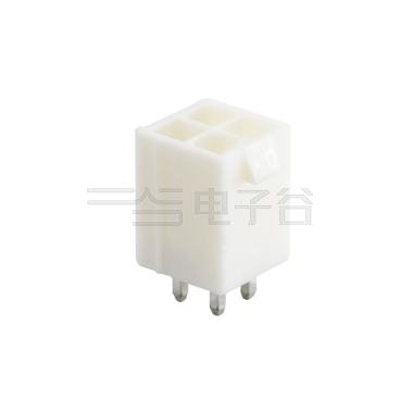 Pitch 4.2mm 双排 180°DIP Wafer 实心针 2X2Pin PA66,94V-0 本色 亮锡