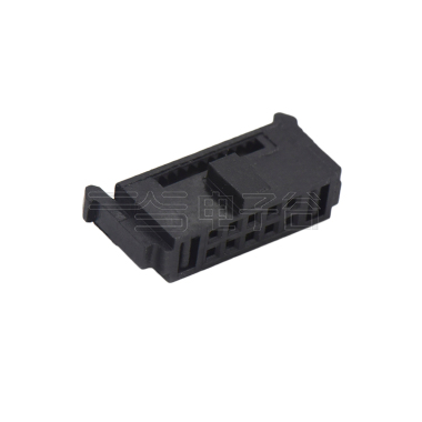 Pitch 1.27mm 180° 双排 DIP 有鼻 公座 （3件套）反扣 2X05Pin 黑色 PBT，94V-0 镀全金G/F