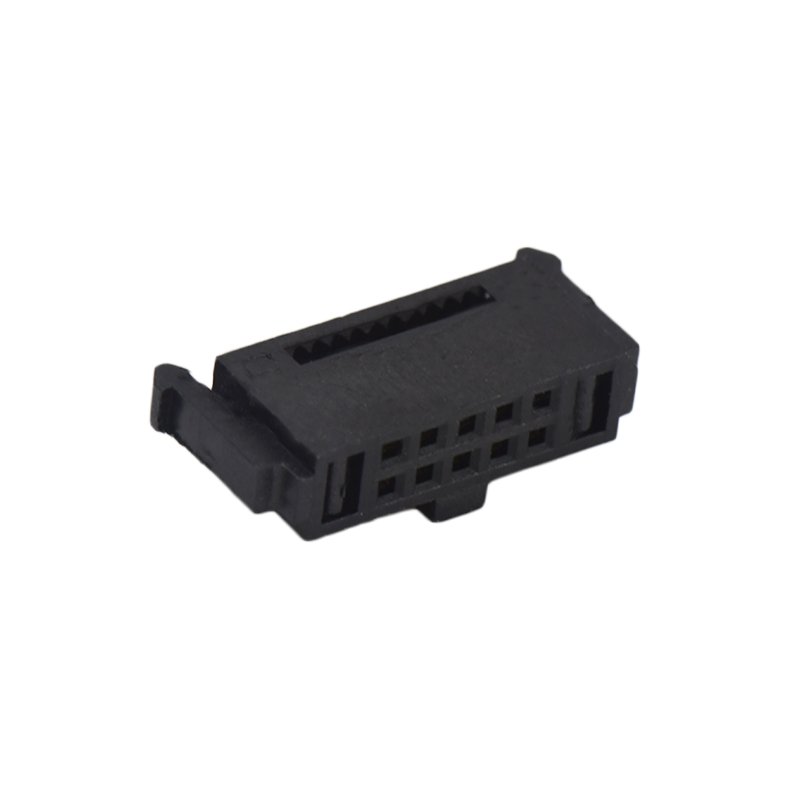 Pitch 1.27mm 180° 双排 DIP 有鼻 公座 （3件套）反扣 2X05Pin 黑色 PBT，94V-0 镀全金G/F