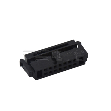 Pitch 1.27mm 180° 双排 DIP 有鼻 公座 （3件套）反扣 2X07Pin 黑色 PBT，94V-0 镀全金G/F