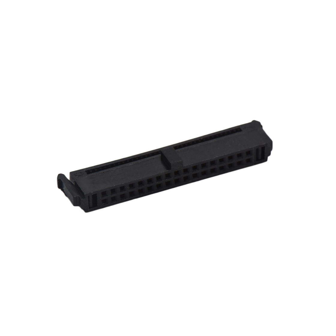 Pitch 1.27mm 180° 双排 DIP 有鼻 公座 （3件套）反扣 2X15Pin 黑色 PBT，94V-0 镀全金G/F