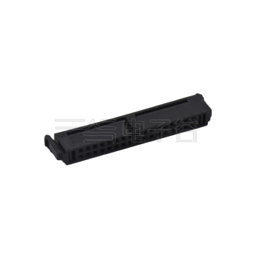 Pitch 1.27mm 180° 双排 DIP 有鼻 公座 （3件套）反扣 2X15Pin 黑色 PBT，94V-0 镀全金G/F