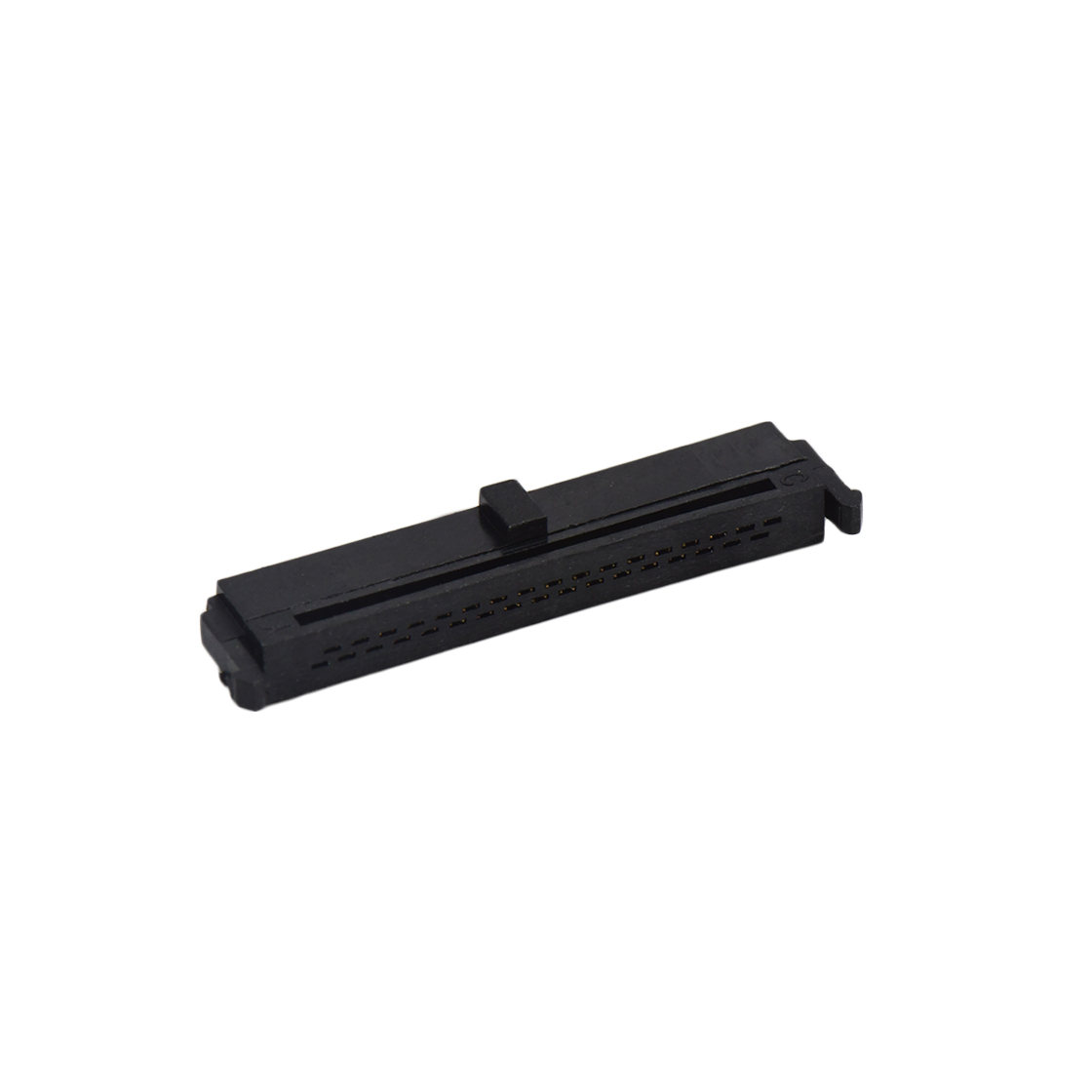 Pitch 1.27mm 180° 双排 DIP 有鼻 公座 （3件套）反扣 2X15Pin 黑色 PBT，94V-0 镀全金G/F