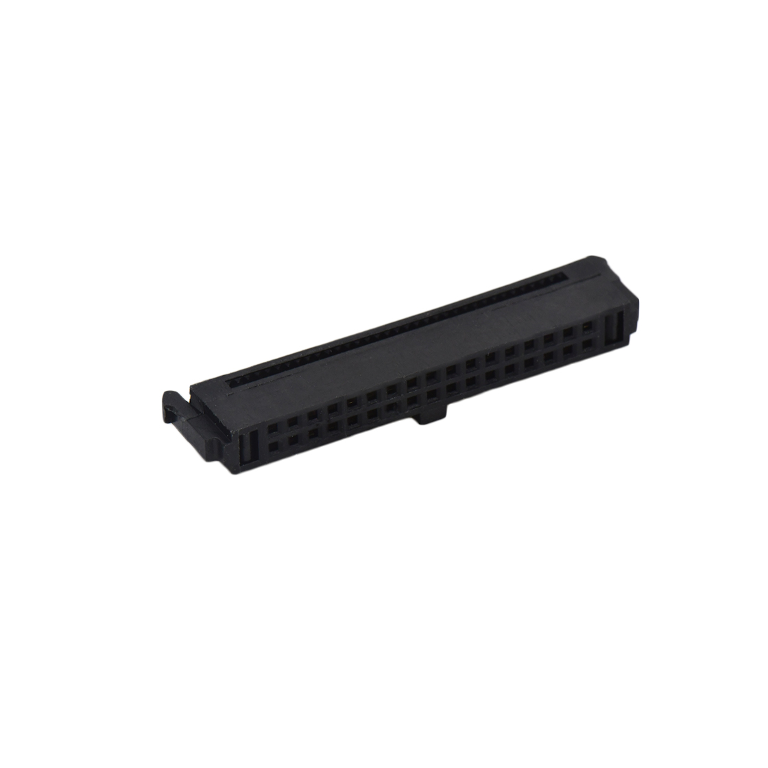 Pitch 1.27mm 180° 双排 DIP 有鼻 公座 （3件套）反扣 2X15Pin 黑色 PBT，94V-0 镀全金G/F