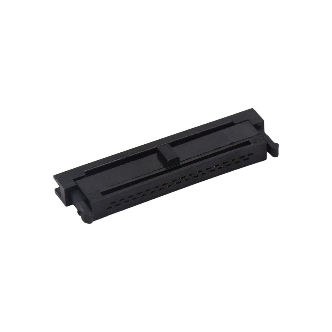 Pitch 1.27mm 180° 双排 DIP 有鼻 公座 （3件套）反扣 2X15Pin 黑色 PBT，94V-0 镀全金G/F