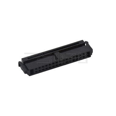 Pitch 1.27mm 180° 双排 DIP 有鼻 公座 （3件套）反扣 2X17Pin 黑色 PBT，94V-0 镀全金G/F
