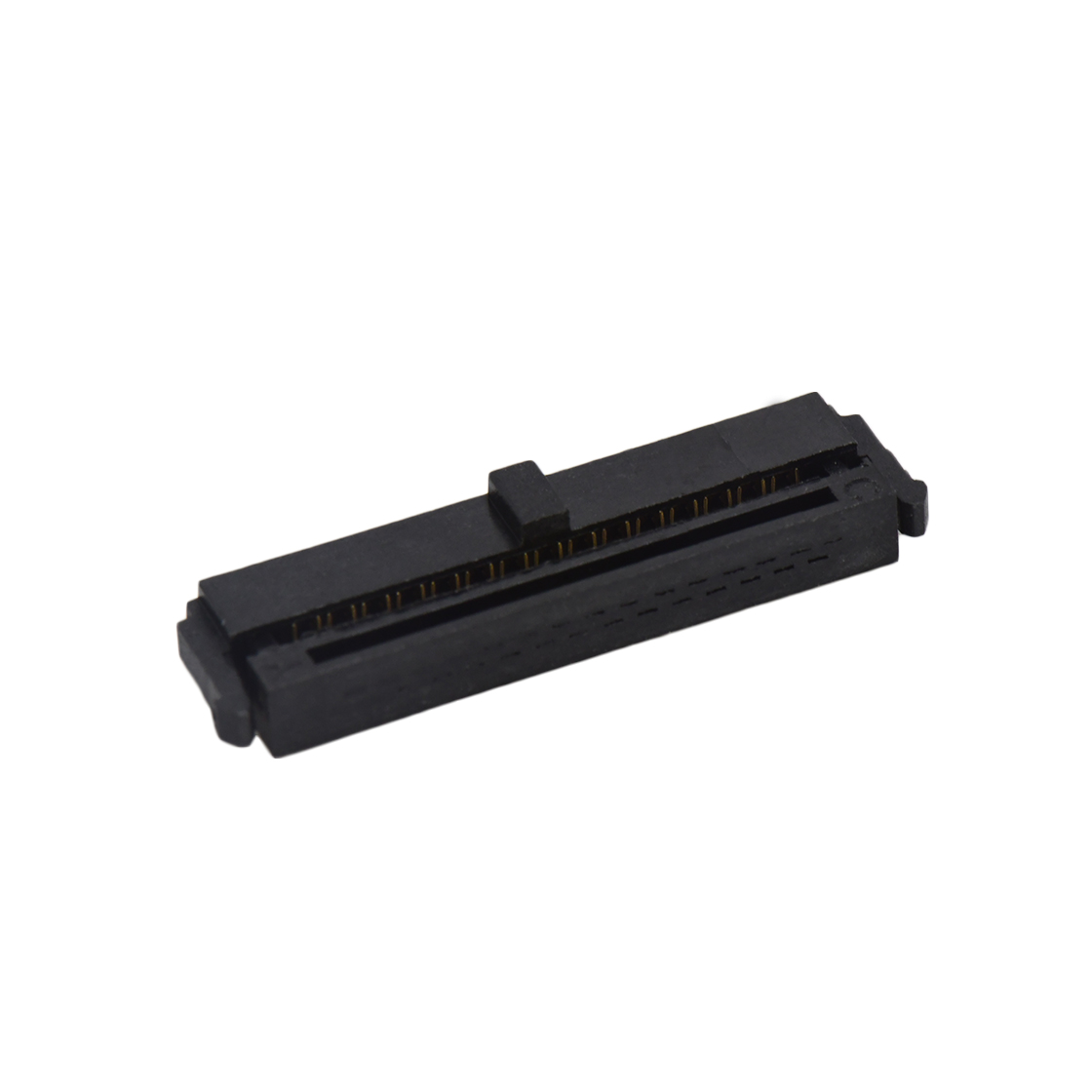 Pitch 1.27mm 180° 双排 DIP 有鼻 公座 （3件套）反扣 2X17Pin 黑色 PBT，94V-0 镀全金G/F