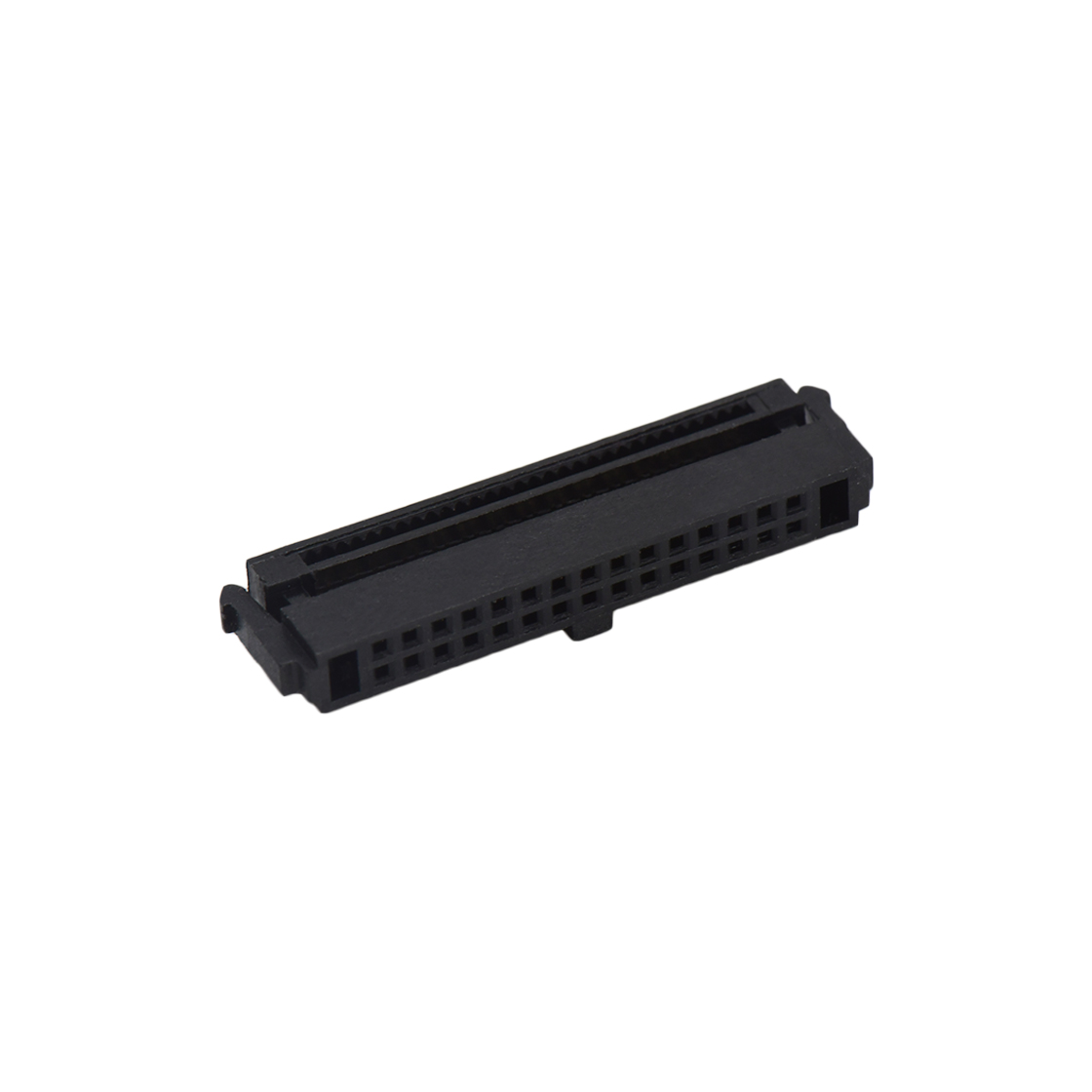 Pitch 1.27mm 180° 双排 DIP 有鼻 公座 （3件套）反扣 2X17Pin 黑色 PBT，94V-0 镀全金G/F