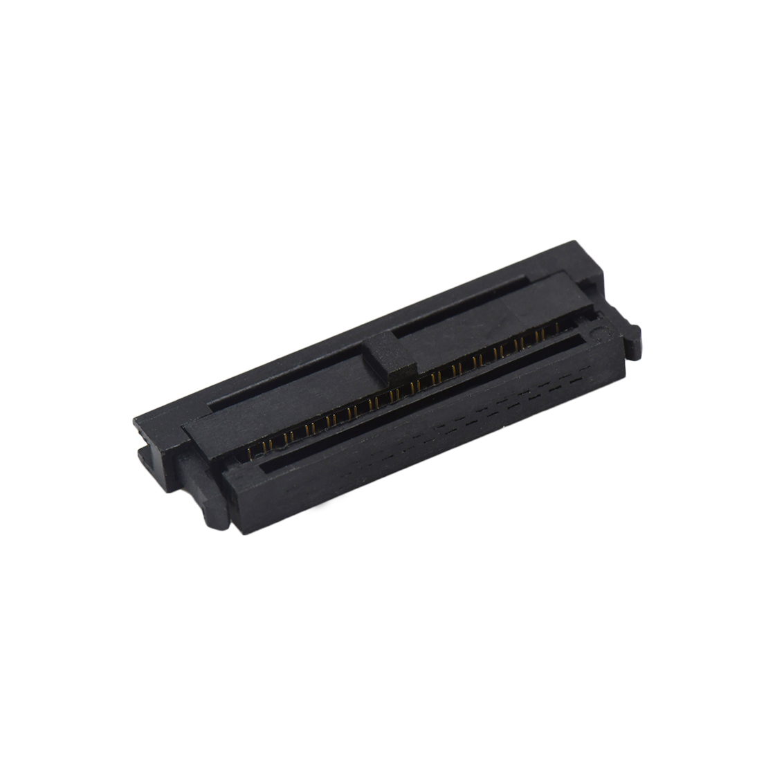 Pitch 1.27mm 180° 双排 DIP 有鼻 公座 （3件套）反扣 2X17Pin 黑色 PBT，94V-0 镀全金G/F