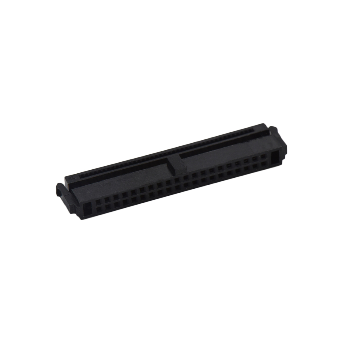 Pitch 1.27mm 180° 双排 DIP 有鼻 公座 （3件套）反扣 2X20Pin 黑色 PBT，94V-0 镀全金G/F
