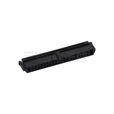 Pitch 1.27mm 180° 双排 DIP 有鼻 公座 （3件套）反扣 2X20Pin 黑色 PBT，94V-0 镀全金G/F