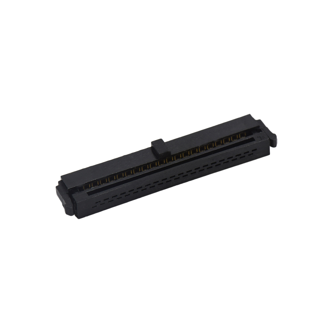 Pitch 1.27mm 180° 双排 DIP 有鼻 公座 （3件套）反扣 2X20Pin 黑色 PBT，94V-0 镀全金G/F