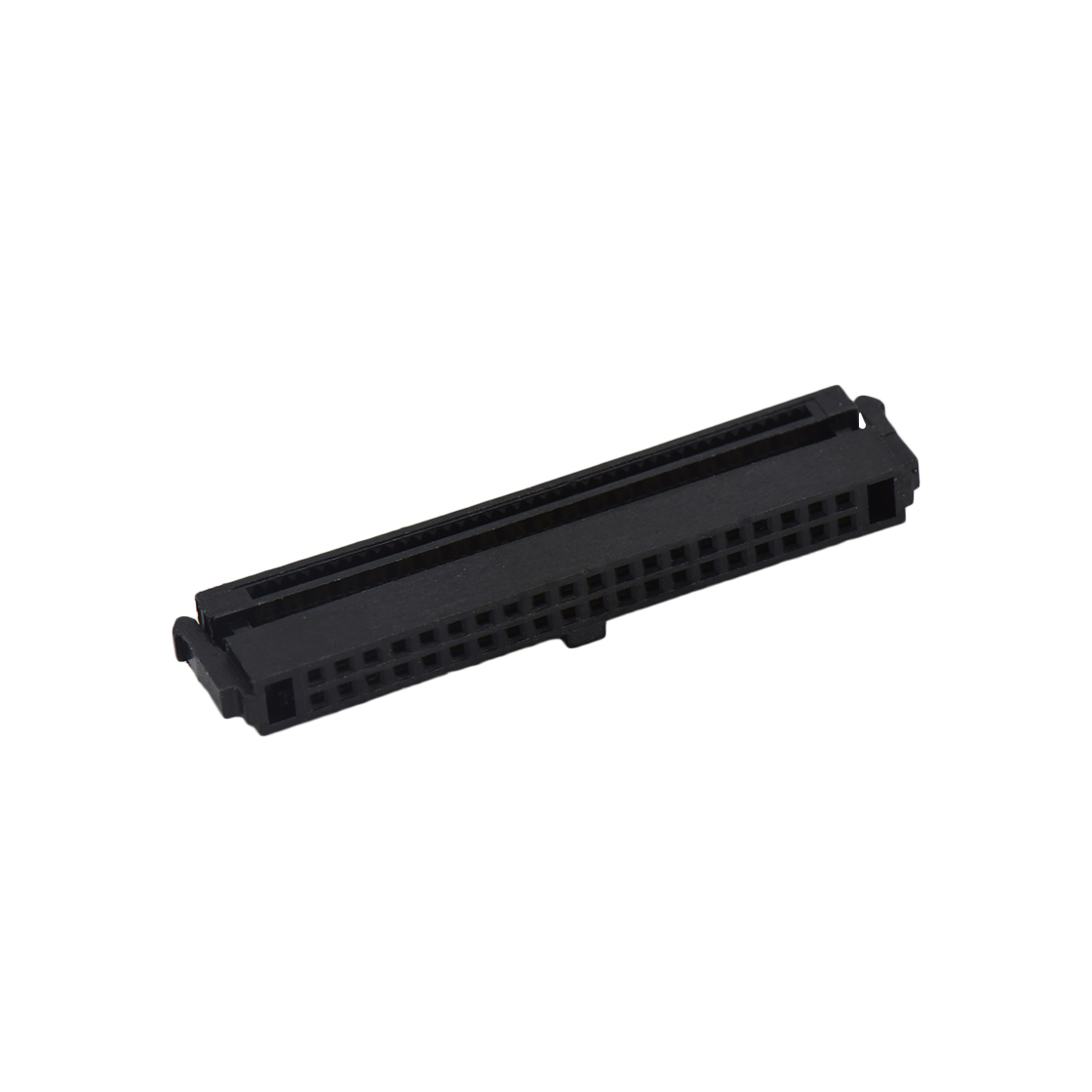 Pitch 1.27mm 180° 双排 DIP 有鼻 公座 （3件套）反扣 2X20Pin 黑色 PBT，94V-0 镀全金G/F