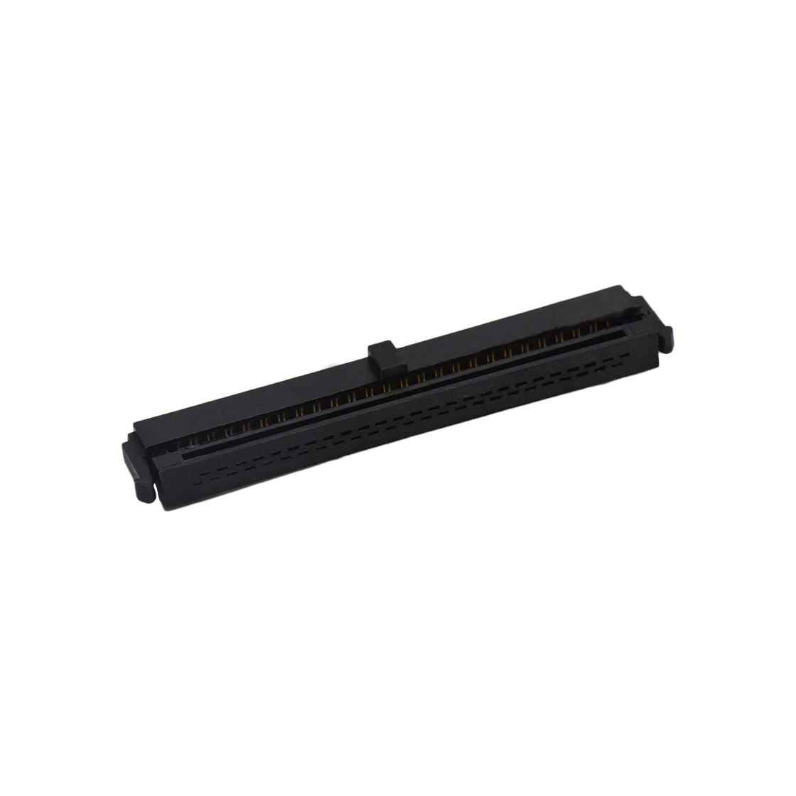 Pitch 1.27mm 180° 双排 DIP 有鼻 公座 （3件套）反扣 2X25Pin 黑色 PBT，94V-0 镀全金G/F