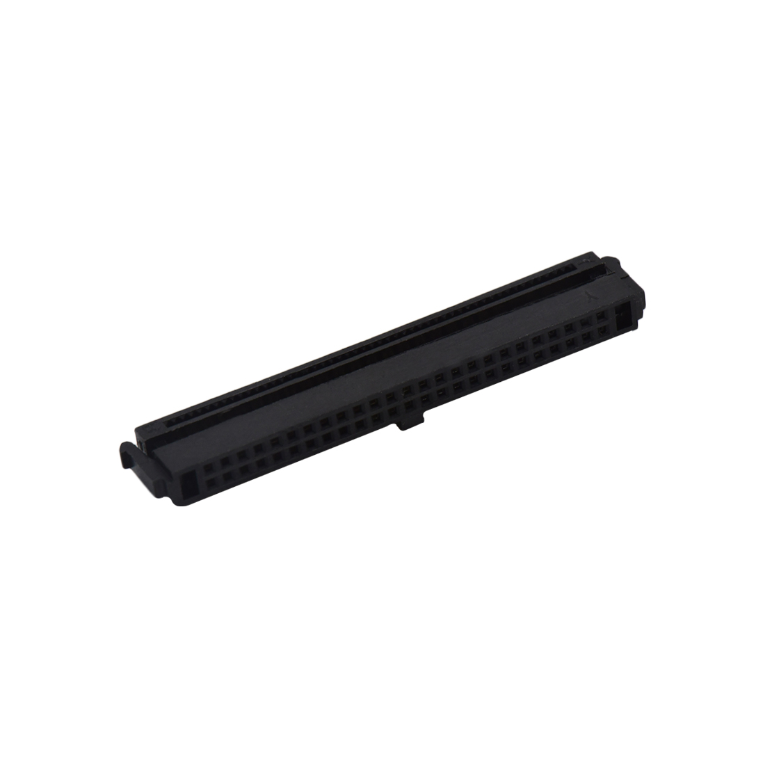 Pitch 1.27mm 180° 双排 DIP 有鼻 公座 （3件套）反扣 2X25Pin 黑色 PBT，94V-0 镀全金G/F