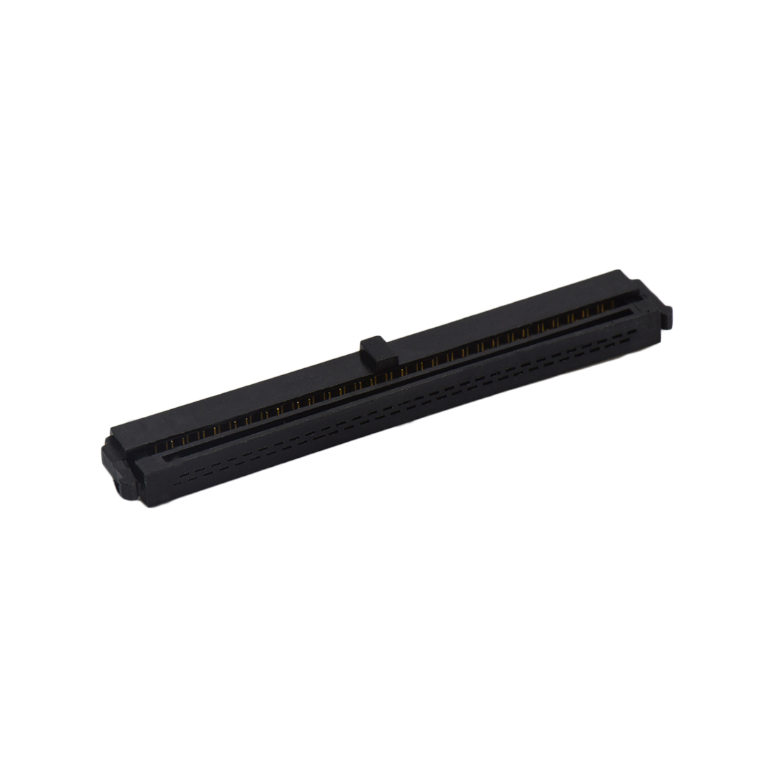 Pitch 1.27mm 180° 双排 DIP 有鼻 公座 （3件套）反扣 2X30Pin 黑色 PBT，94V-0 镀全金G/F