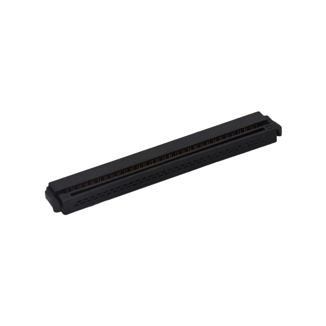 Pitch 1.27mm 180° 双排 DIP 有鼻 公座 （3件套）反扣 2X30Pin 黑色 PBT，94V-0 镀全金G/F