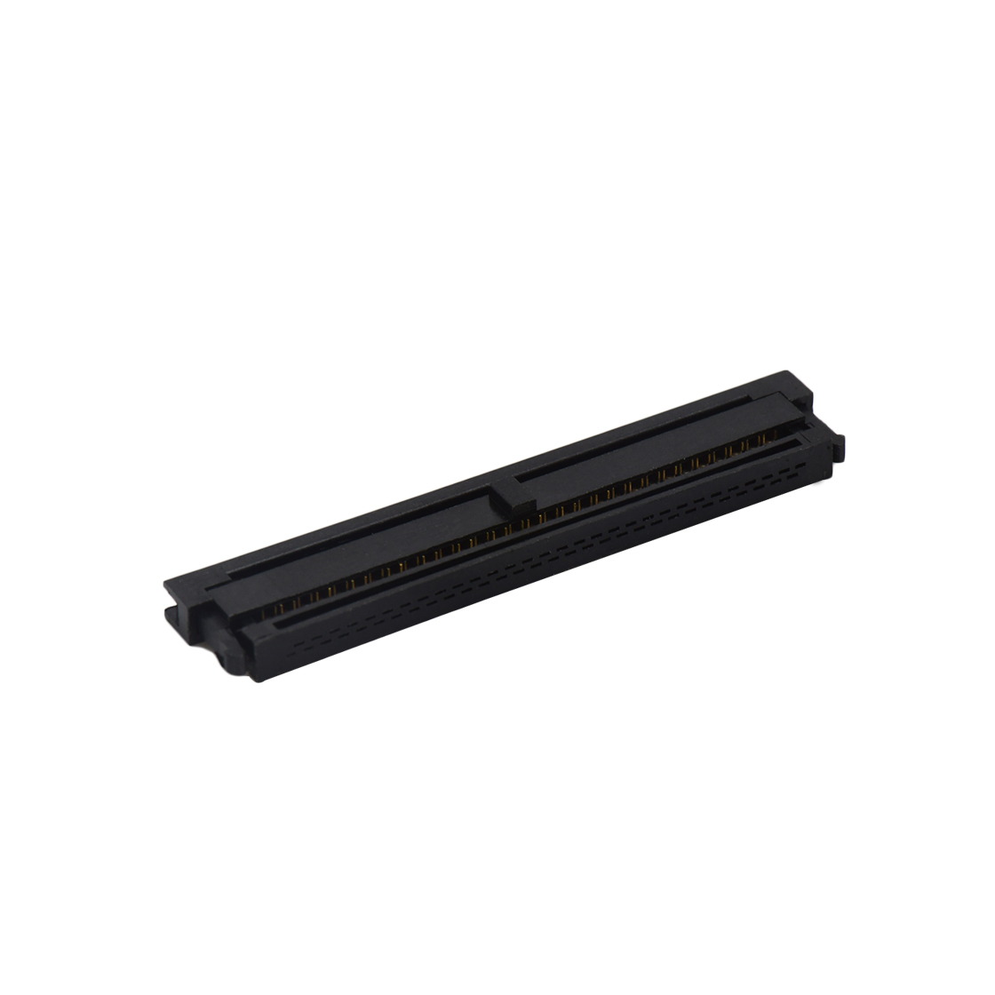 Pitch 1.27mm 180° 双排 DIP 有鼻 公座 （3件套）反扣 2X30Pin 黑色 PBT，94V-0 镀全金G/F