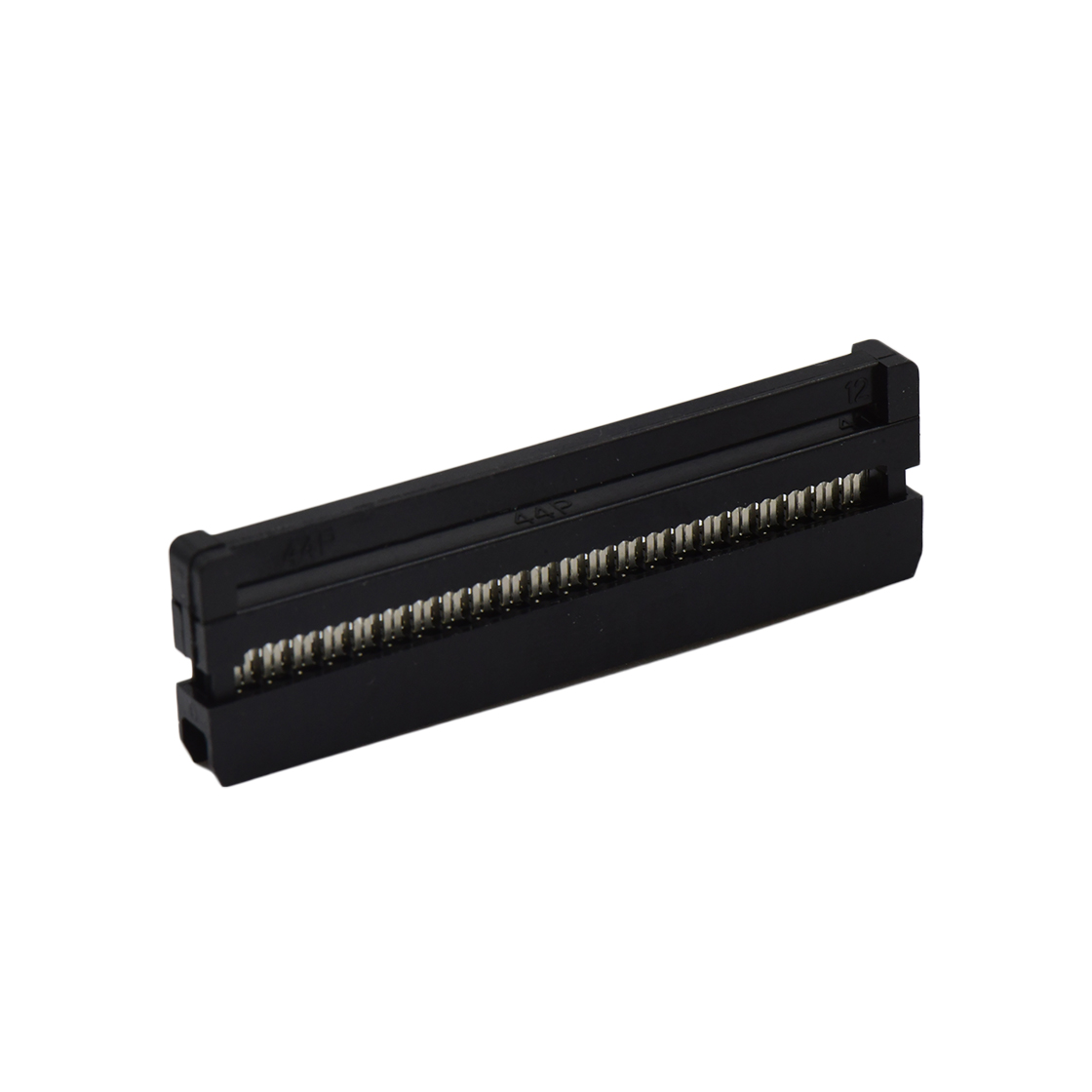 Pitch 2.0mm 180º常规款双排 IDC 三件套 2x22P 黑色 PBT,94V-0 镀半金G/F