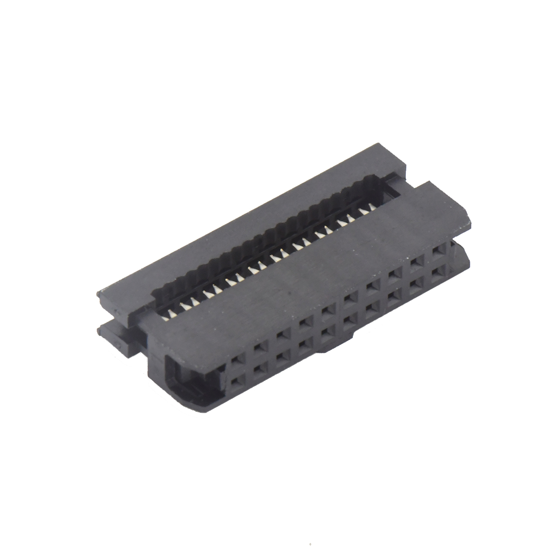 Pitch 2.0mm 180º常规款双排 IDC 两件套 2x10P 黑色 PBT,94V-0 镀半金G/F