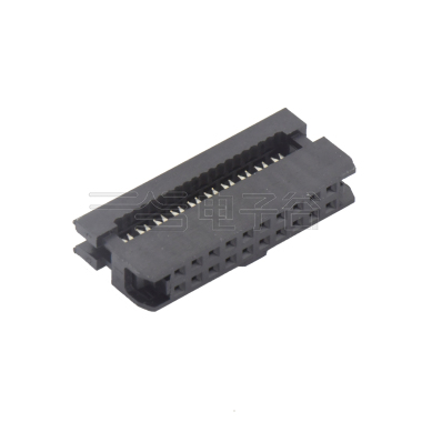 Pitch 2.0mm 180º常规款双排 IDC 两件套 2x10P 黑色 PBT,94V-0 镀半金G/F