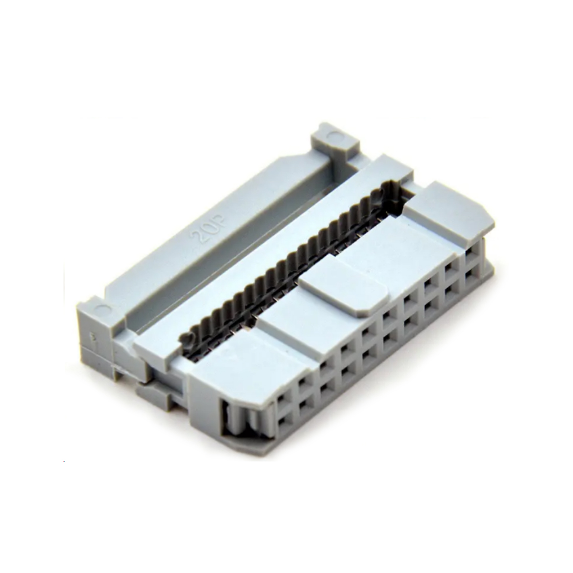 Pitch 2.54mm 180° 双排 DIP IDC 三件套 2X10P 灰色 PBT，94V-0 镀半金G/F