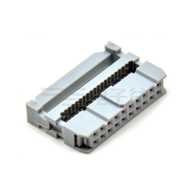 Pitch 2.54mm 180° 双排 DIP IDC 三件套 2X10P 灰色 PBT，94V-0 镀半金G/F