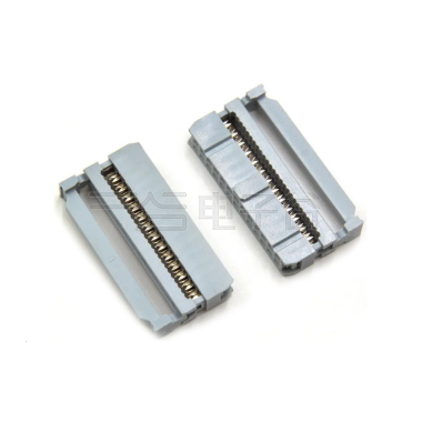Pitch 2.54mm 180° 双排 DIP IDC 三件套 2X13P 灰色 PBT，94V-0 镀半金G/F