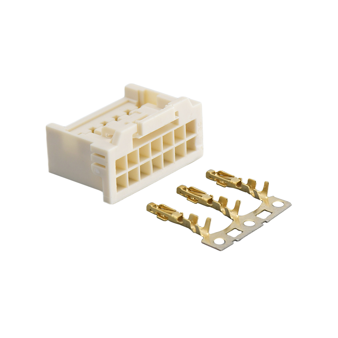 Pitch 2.00mm 双排带扣Housing 无logo 2x7Pin 本色