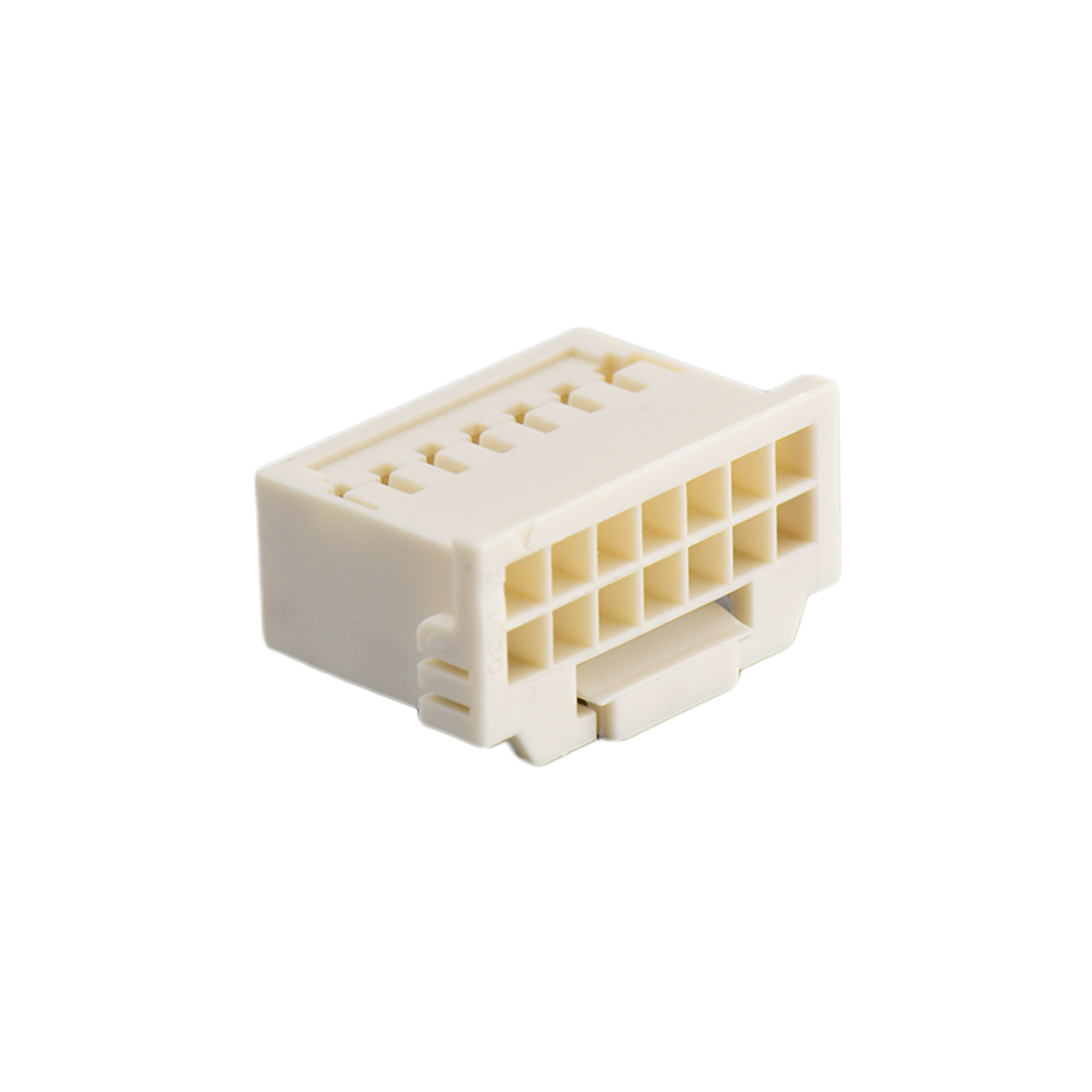 Pitch 2.00mm 双排带扣Housing 无logo 2x7Pin 本色
