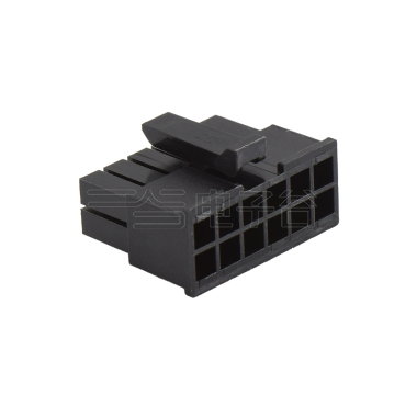 Pitch 3.00mm 双排带扣 Housing 2x6pin 黑色