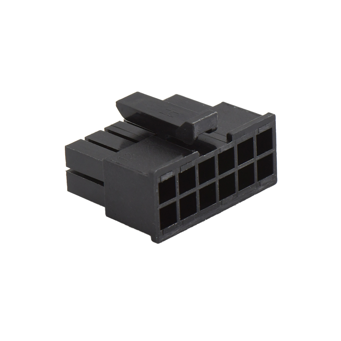 Pitch 3.00mm 双排带扣 Housing 2x6pin 黑色
