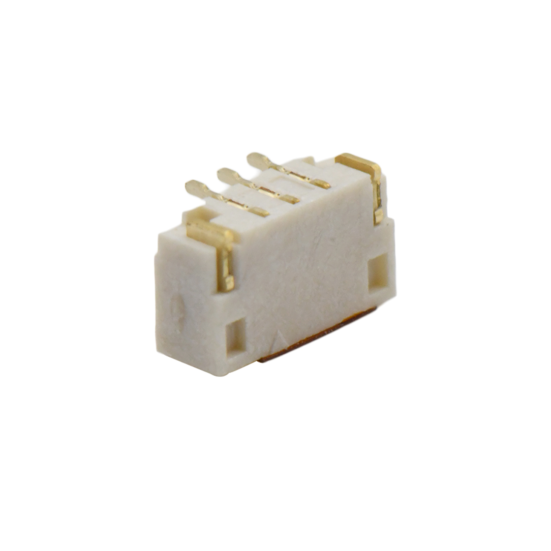 Pitch 0.80mm 单排180°立贴 Wafer 3Pin 本色 镀全金G/F