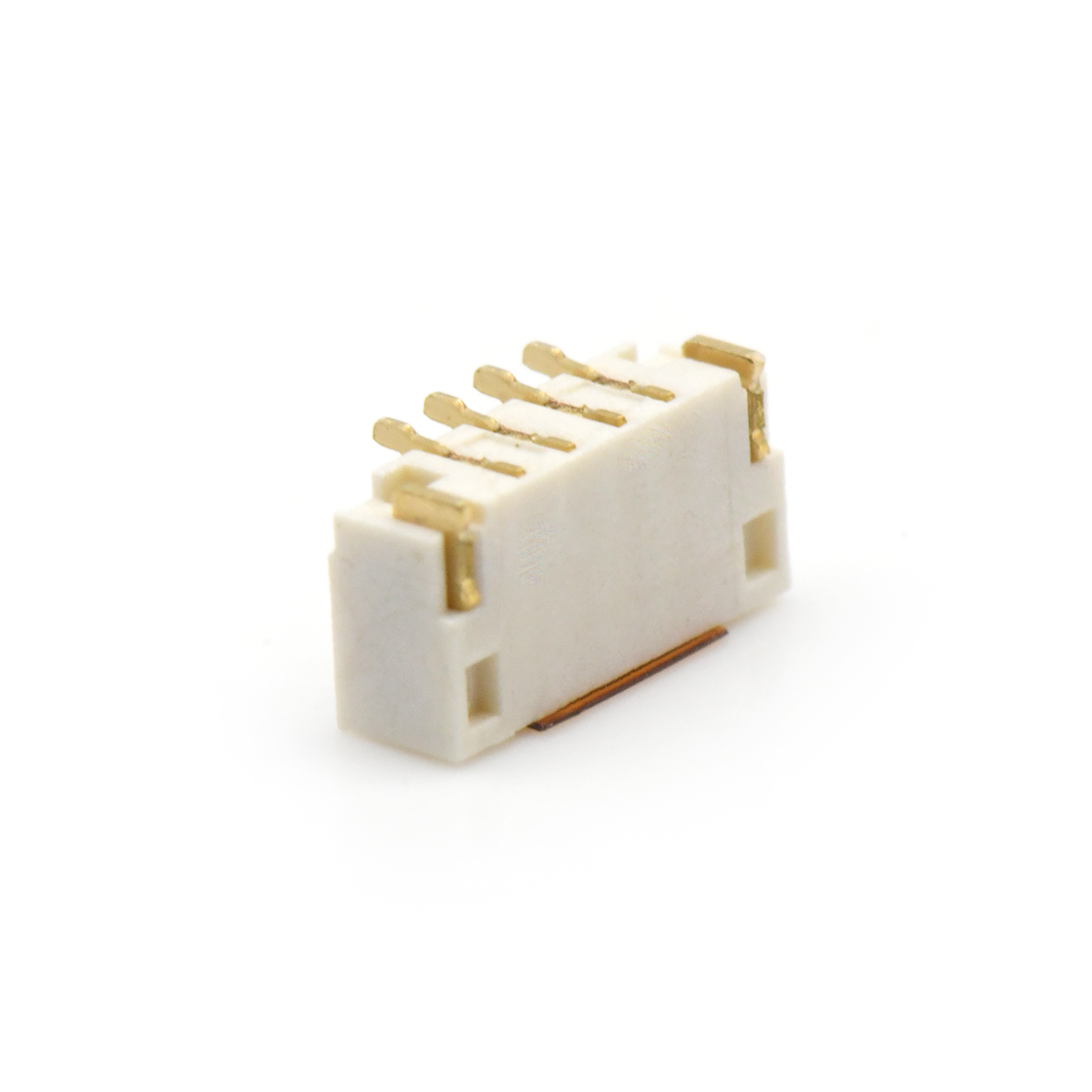 Pitch 0.80mm 单排180°立贴 Wafer 4Pin 本色 镀全金G/F