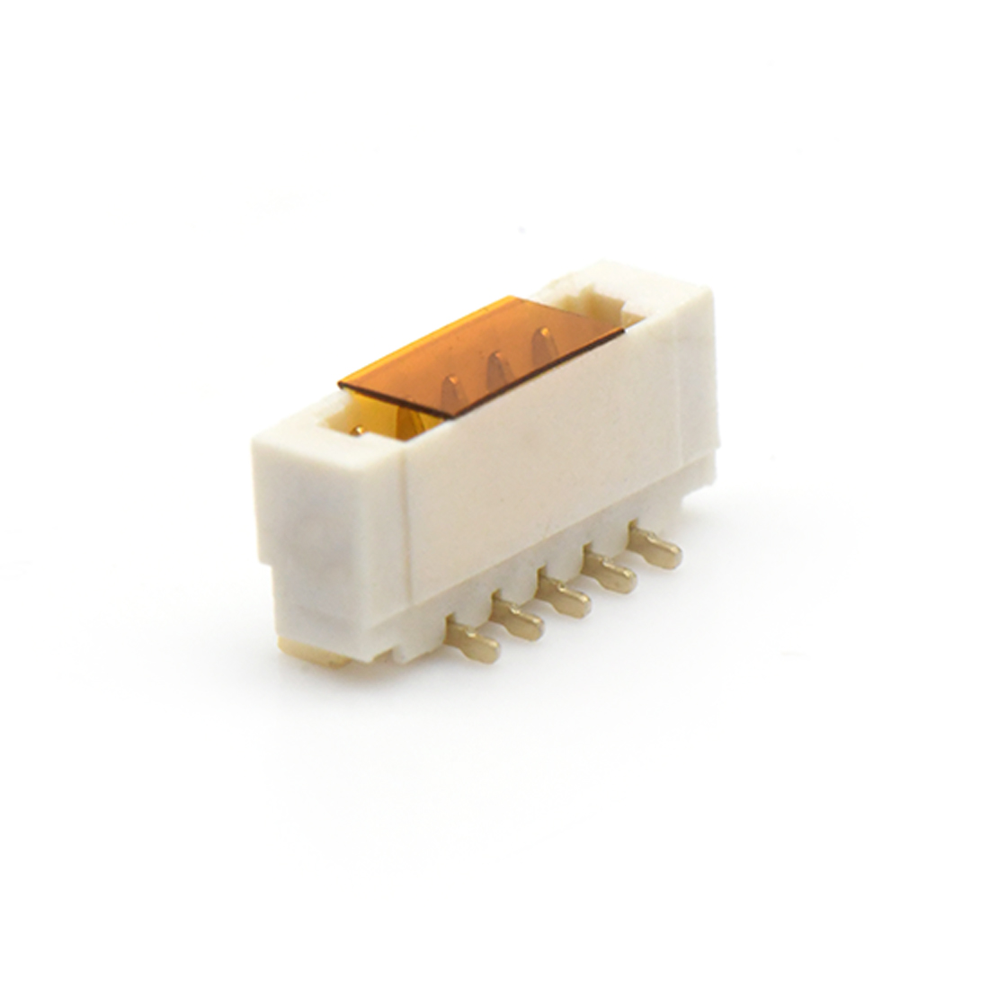 Pitch 0.80mm 单排180°立贴 Wafer 5Pin 本色 镀全金G/F