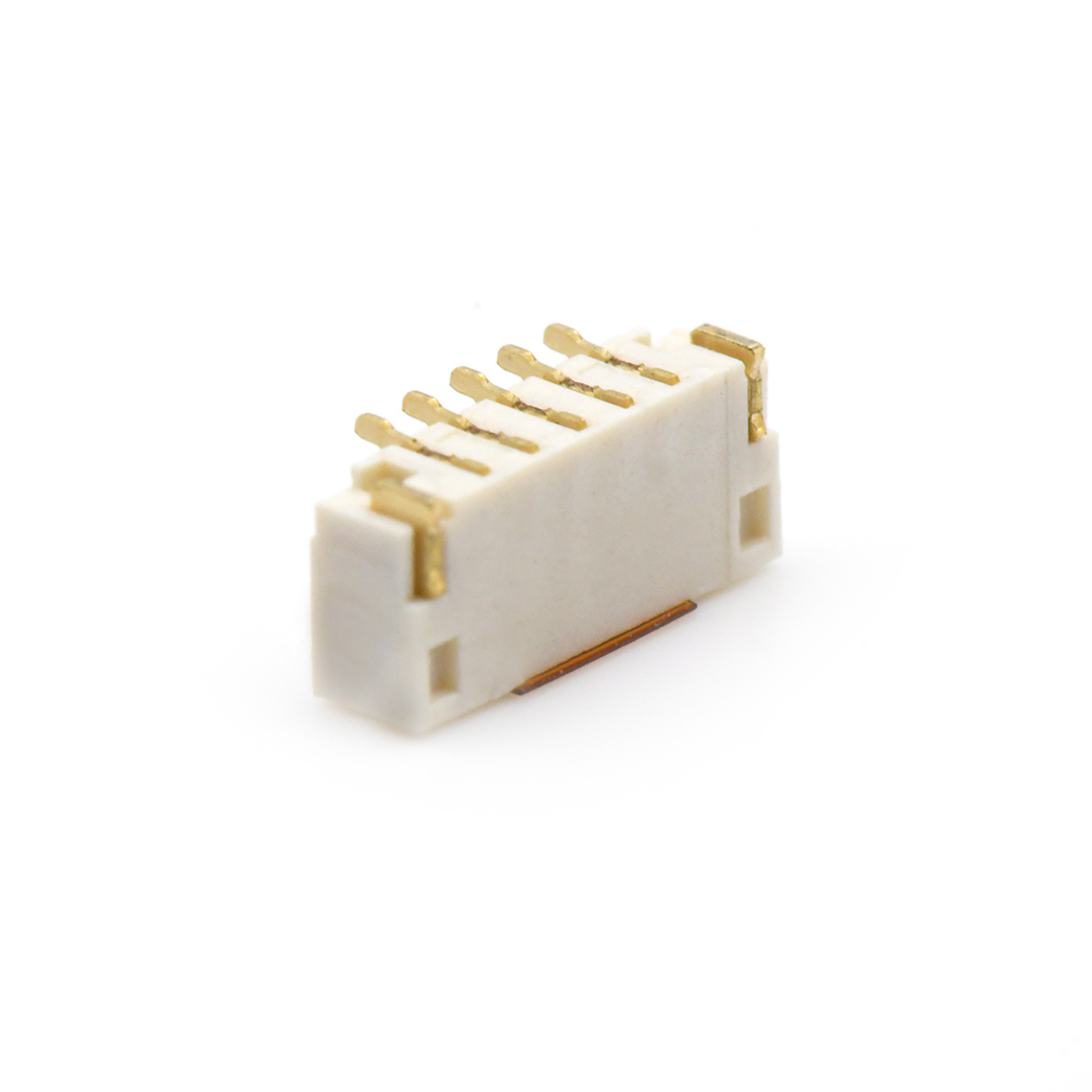 Pitch 0.80mm 单排180°立贴 Wafer 5Pin 本色 镀全金G/F