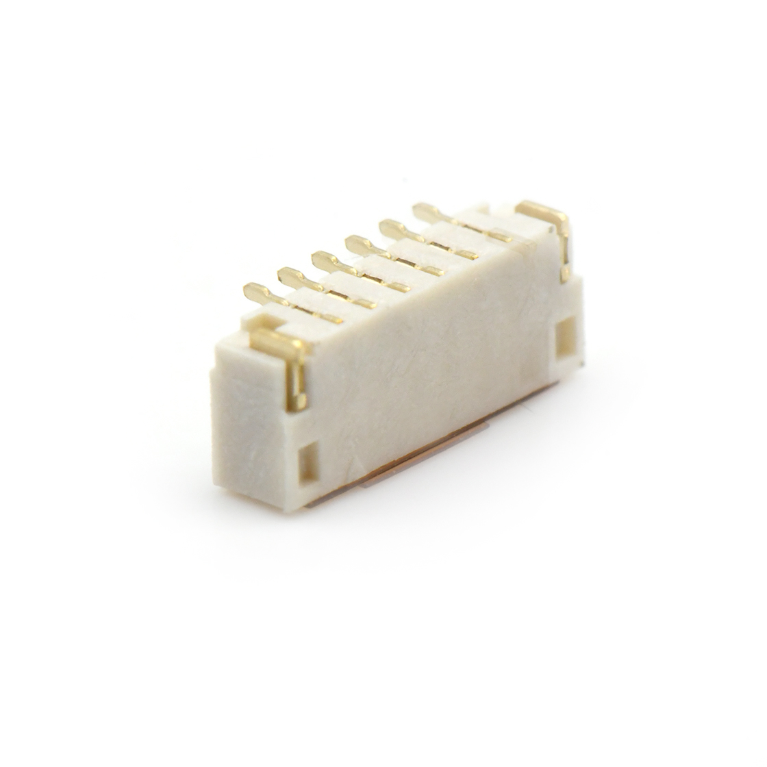 Pitch 0.80mm 单排180°立贴 Wafer 6Pin 本色 镀全金G/F