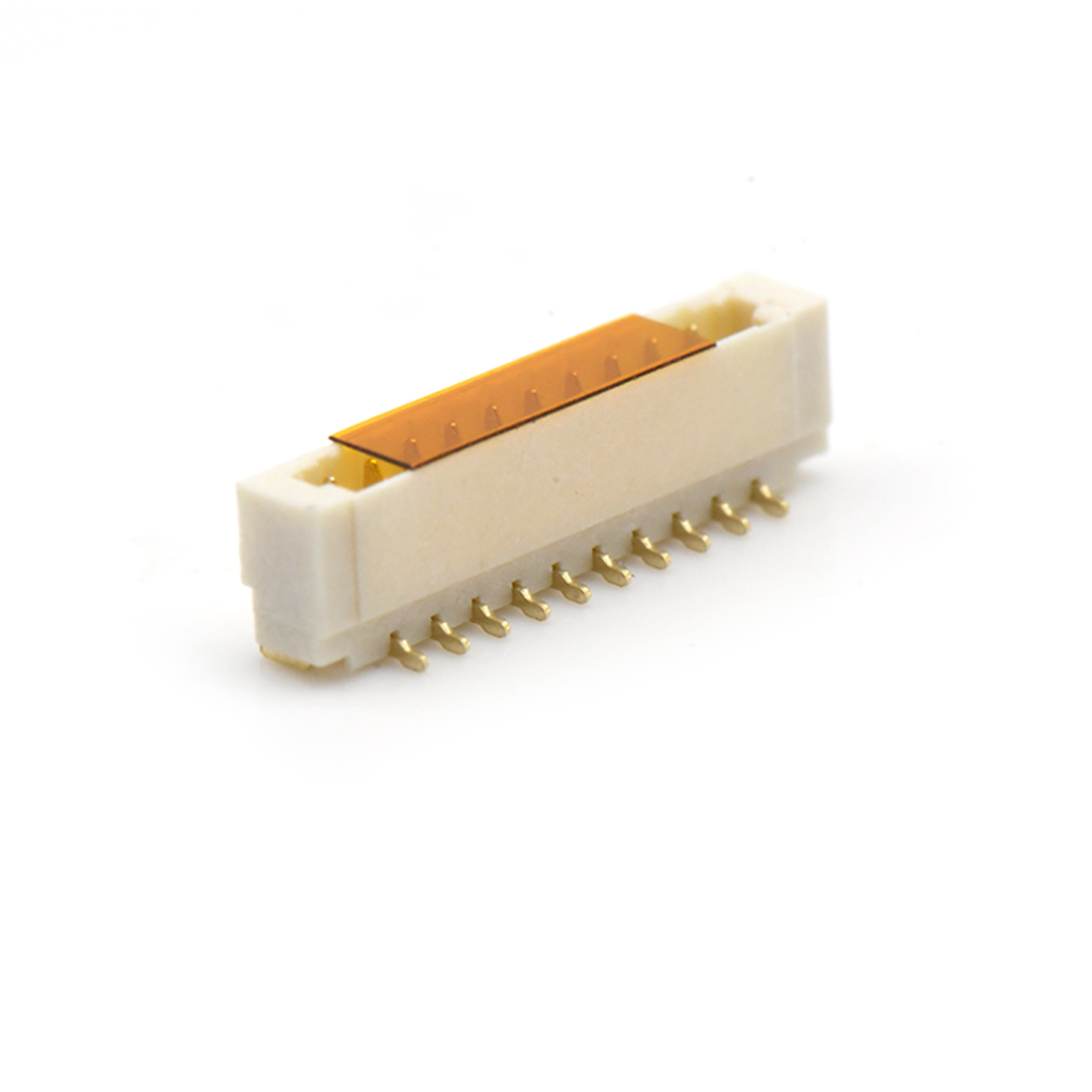 Pitch 0.80mm 单排180°立贴 Wafer 10Pin 本色 镀全金G/F