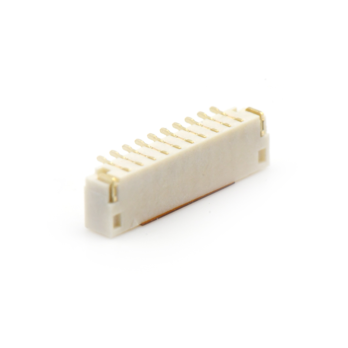 Pitch 0.80mm 单排180°立贴 Wafer 10Pin 本色 镀全金G/F