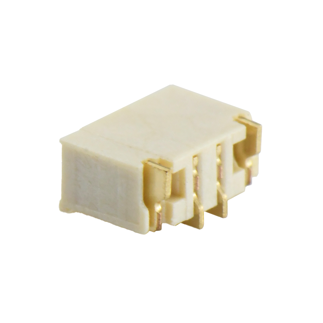 Pitch 0.80mm 单排90°卧式 SMT型 Wafer 2Pin 米黄色 镀全金G/F 1u"
