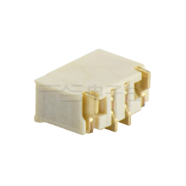 Pitch 0.80mm 单排90°卧式 SMT型 Wafer 2Pin 米黄色 镀全金G/F 1u"