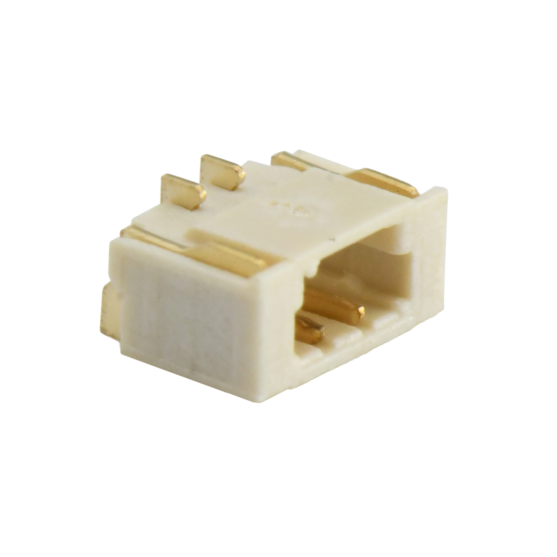 Pitch 0.80mm 单排90°卧式 SMT型 Wafer 2Pin 米黄色 镀全金G/F 1u"