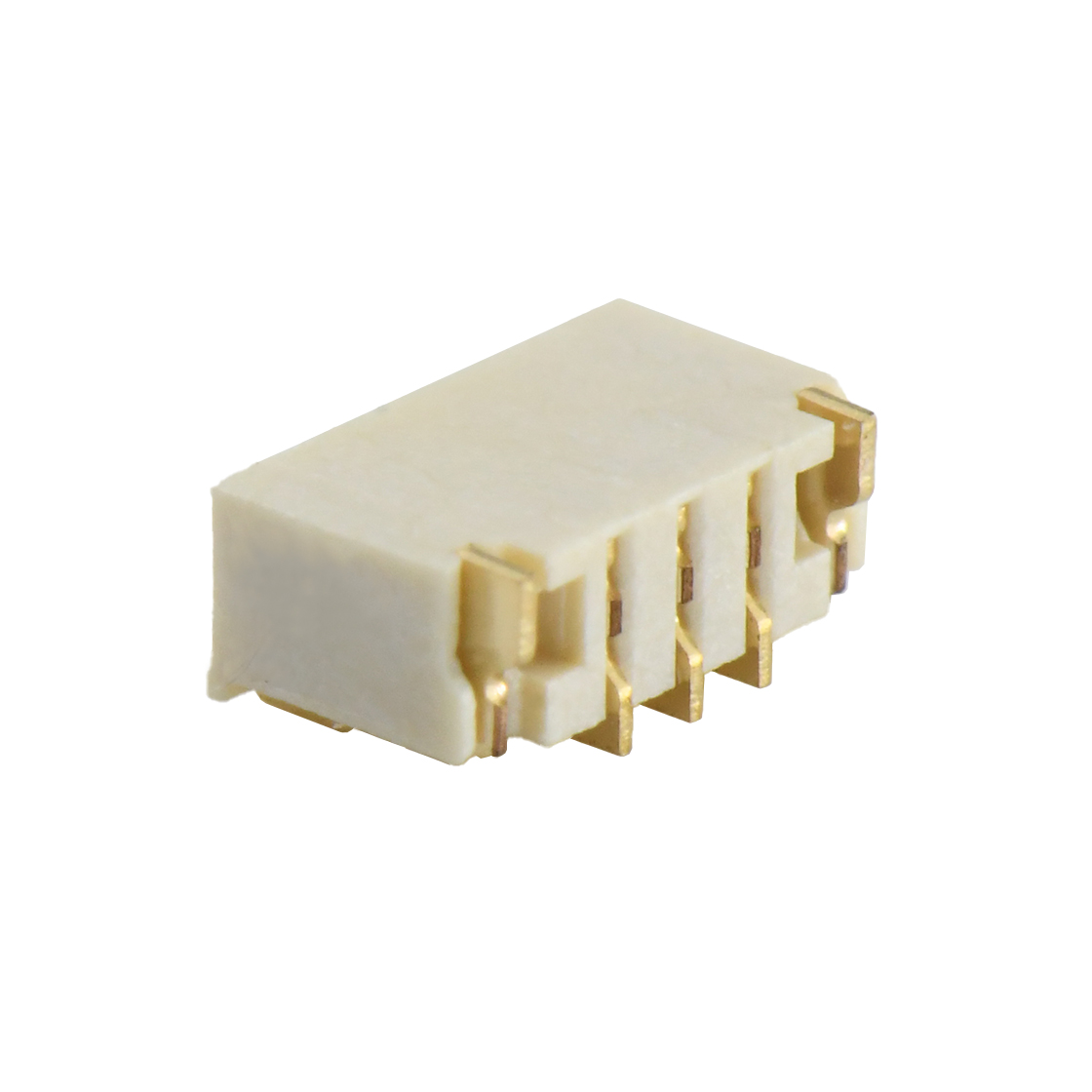 Pitch 0.80mm 单排90°卧式 SMT型 Wafer 3Pin 米黄色 镀全金G/F 1u"