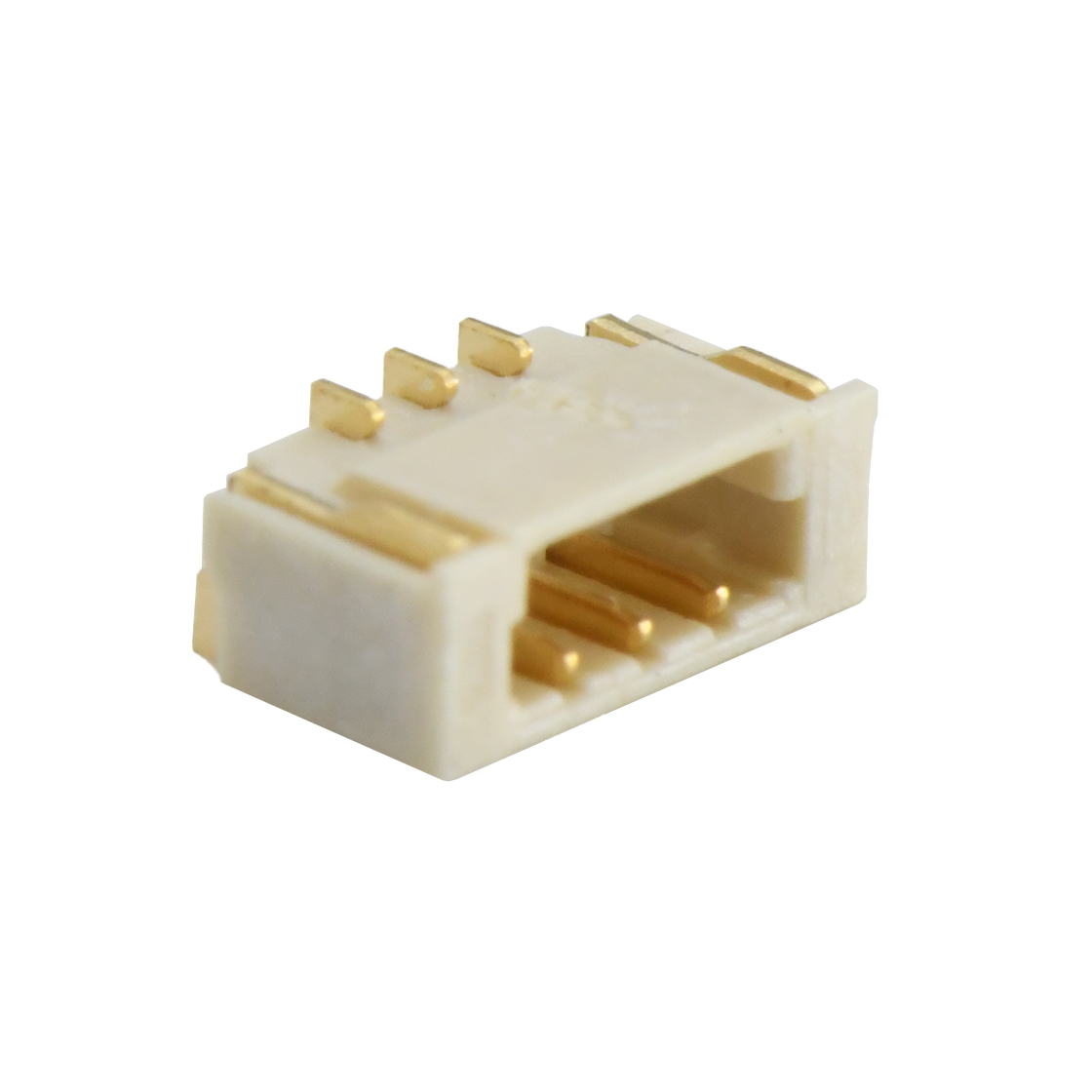Pitch 0.80mm 单排90°卧式 SMT型 Wafer 3Pin 米黄色 镀全金G/F 1u"