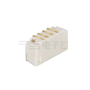 Pitch 0.80mm 单排90°卧贴 Wafer 4Pin 本色 镀全金G/F